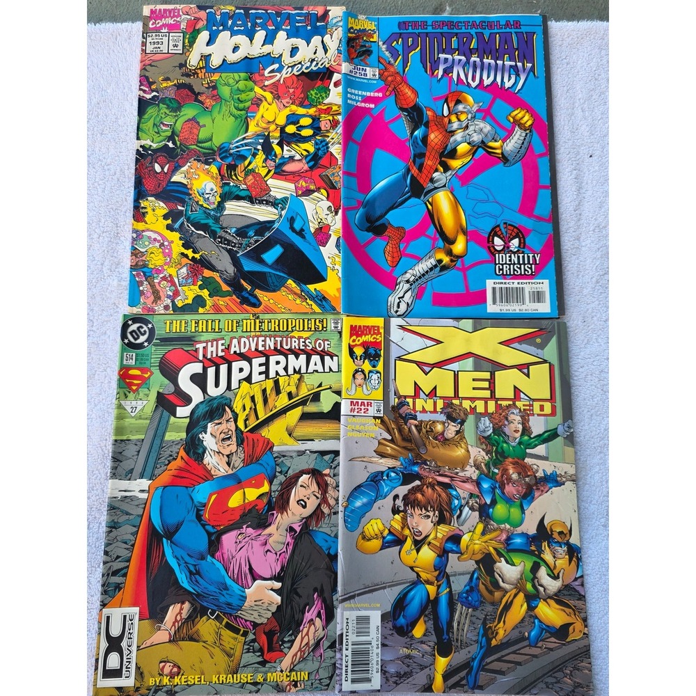 Marvel DC‎ Comic Book Lot Spider-Man 258 Superman 514 X-Men Unlimited 22 E2